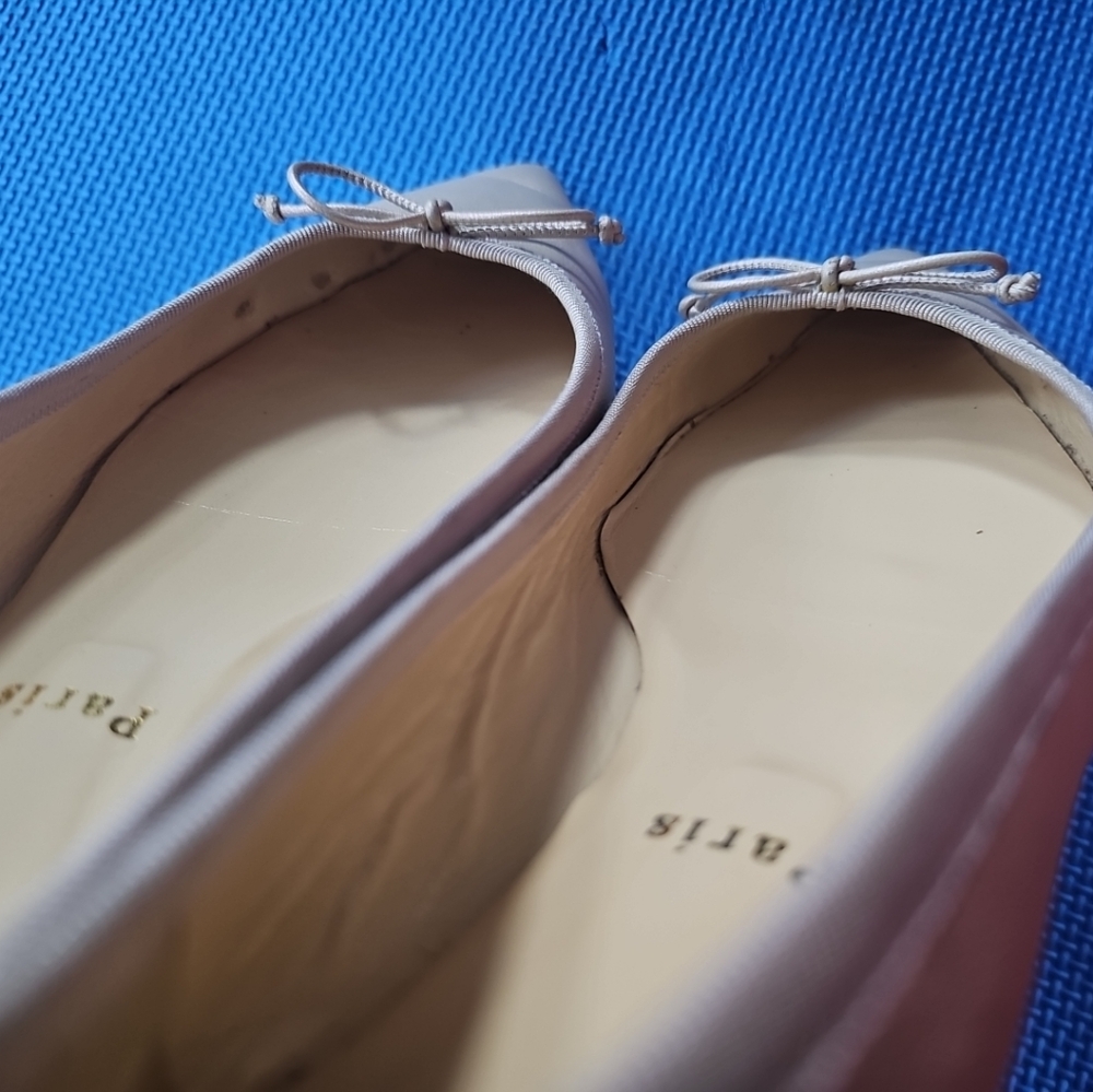Christian Louboutin Metallic Beige Hall Leather Flat Ballerina 38.5 - Picture 11 of 12
